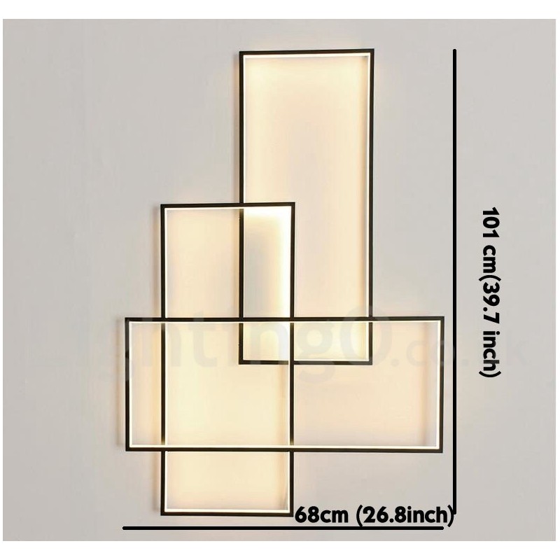 Lampada da soffitto moderna in alluminio verniciato, LED integrato dimmerabile con telecomando, 90 W, 22000 lm