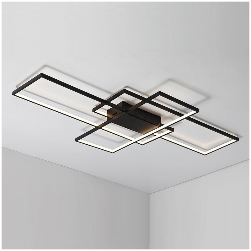 Lampada da soffitto a filo in alluminio moderna dimmerabile con telecomando 105 x 60 x 9 cm