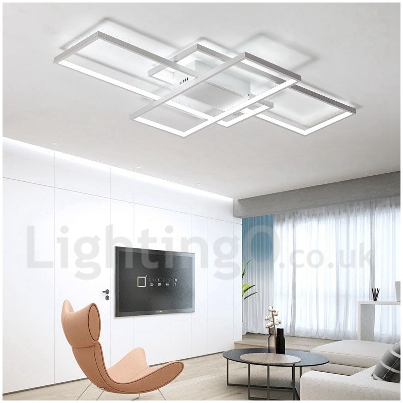 Lampada da soffitto a filo in alluminio moderna dimmerabile con telecomando 105 x 60 x 9 cm