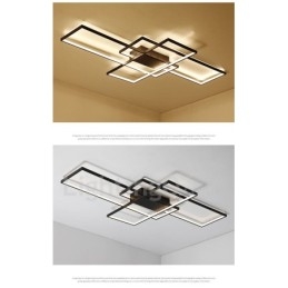 Lampada da soffitto a filo in alluminio moderna dimmerabile con telecomando 105 x 60 x 9 cm
