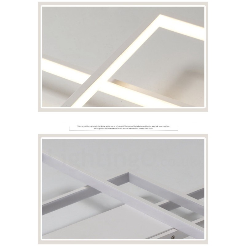 Lampada da soffitto a filo in alluminio moderna dimmerabile con telecomando 105 x 60 x 9 cm