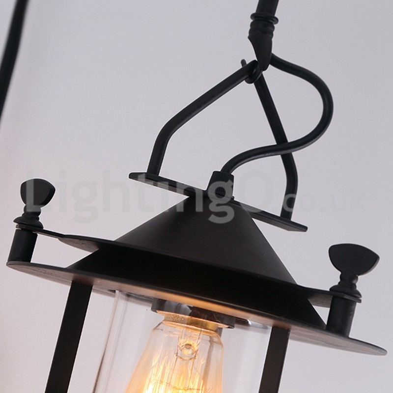 Applique da parete retrò Dock nera in acciaio inox E27 72 cm