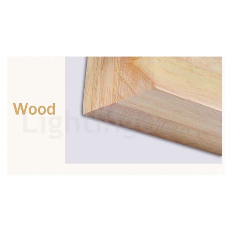 Applique da parete moderna in legno e acciaio inox con paralume in vetro E27 20 cm x 16 cm