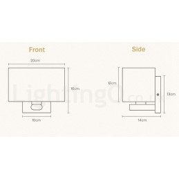 Applique da parete moderna in legno e acciaio inox con paralume in vetro E27 20 cm x 16 cm