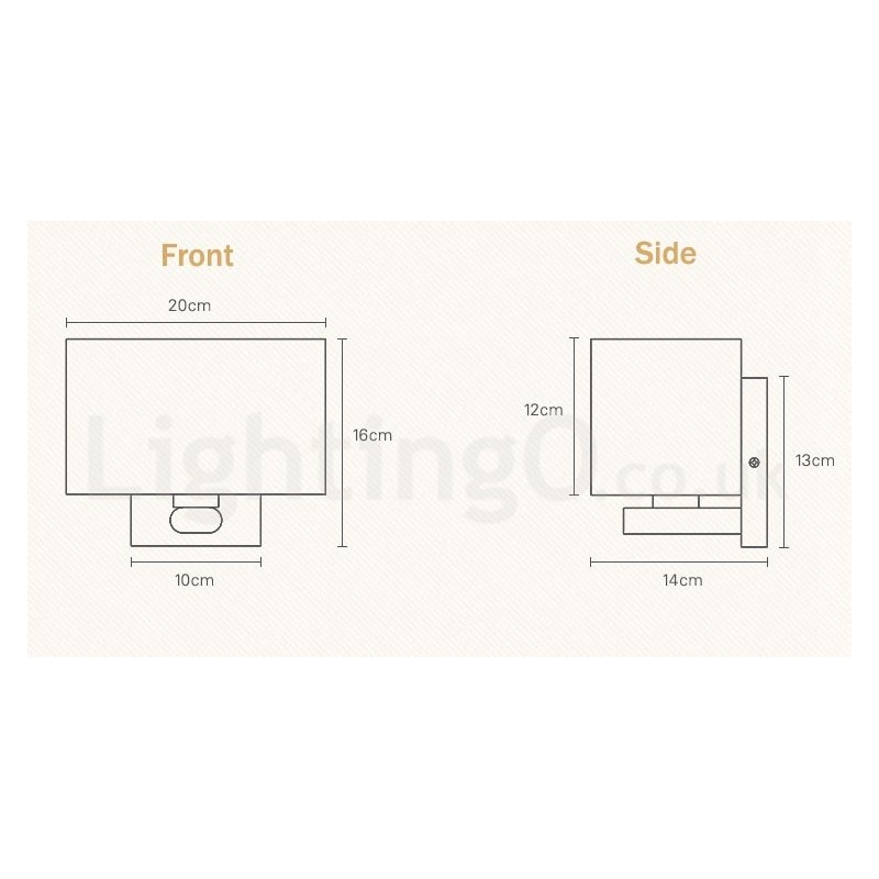 Applique da parete moderna in legno e acciaio inox con paralume in vetro E27 20 cm x 16 cm