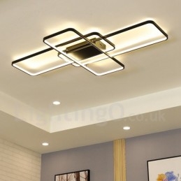 Plafoniera a LED in alluminio verniciato, montaggio a filo, dimmerabile con telecomando