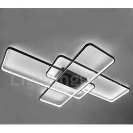 Plafoniera a LED in alluminio verniciato, montaggio a filo, dimmerabile con telecomando
