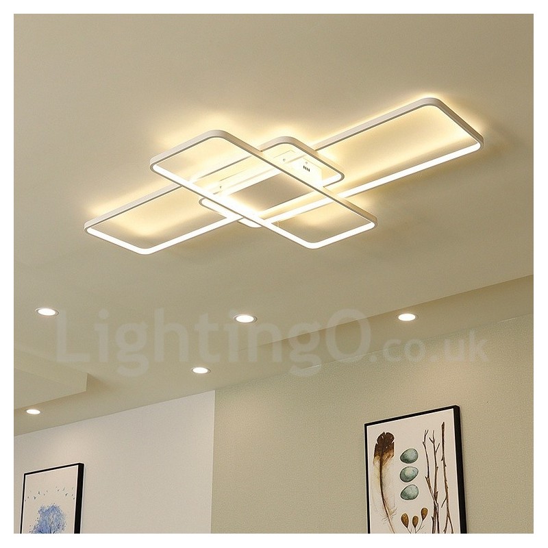 Plafoniera a LED in alluminio verniciato, montaggio a filo, dimmerabile con telecomando