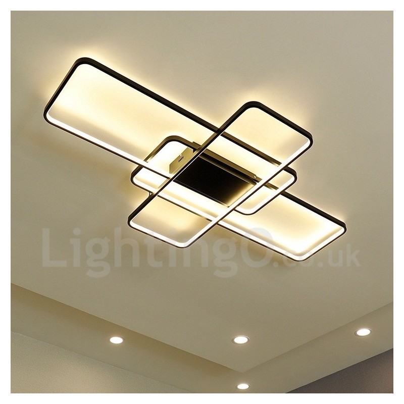 Plafoniera a LED in alluminio verniciato, montaggio a filo, dimmerabile con telecomando