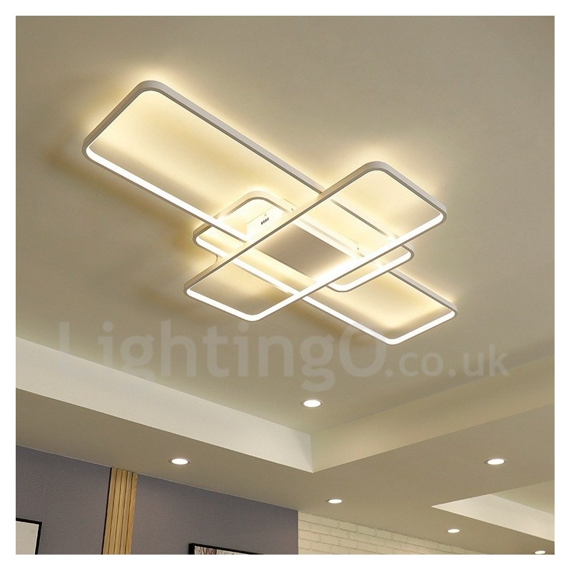 Plafoniera a LED in alluminio verniciato, montaggio a filo, dimmerabile con telecomando