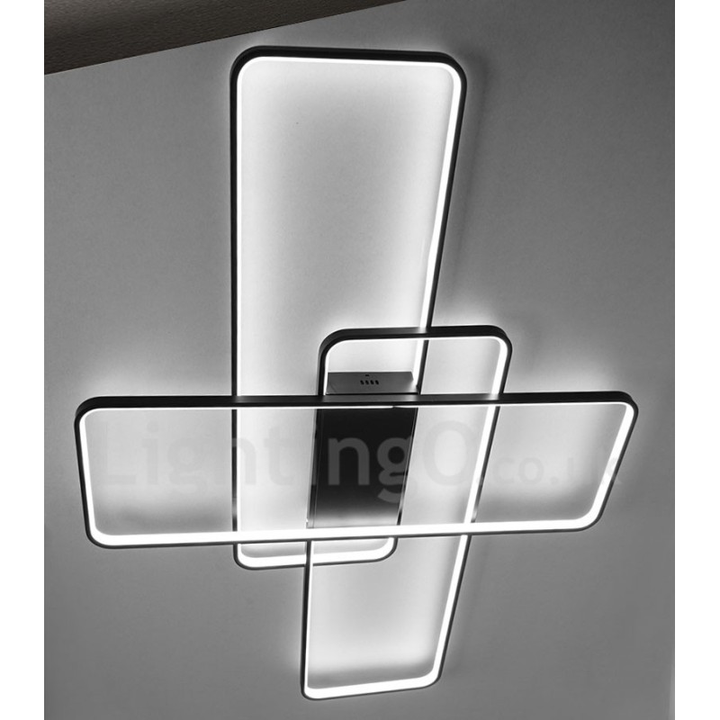Plafoniera a LED in alluminio verniciato, montaggio a filo, dimmerabile con telecomando