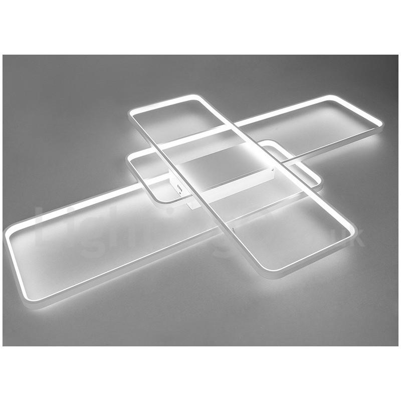 Plafoniera a LED in alluminio verniciato, montaggio a filo, dimmerabile con telecomando