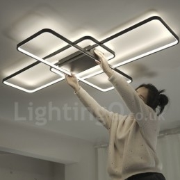 Plafoniera a LED in alluminio verniciato, montaggio a filo, dimmerabile con telecomando