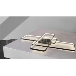 Plafoniera a LED in alluminio verniciato, montaggio a filo, dimmerabile con telecomando