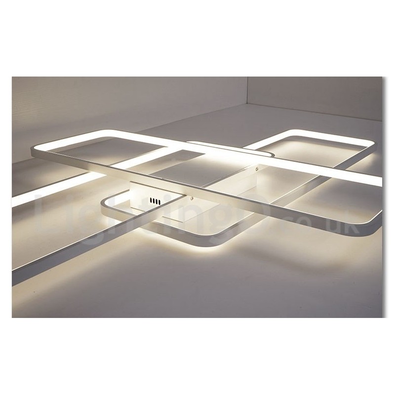 Plafoniera a LED in alluminio verniciato, montaggio a filo, dimmerabile con telecomando