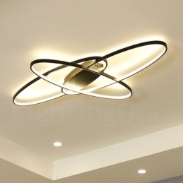 Lampada da soffitto ovale moderna in alluminio dimmerabile a filo per soggiorno e camera da letto