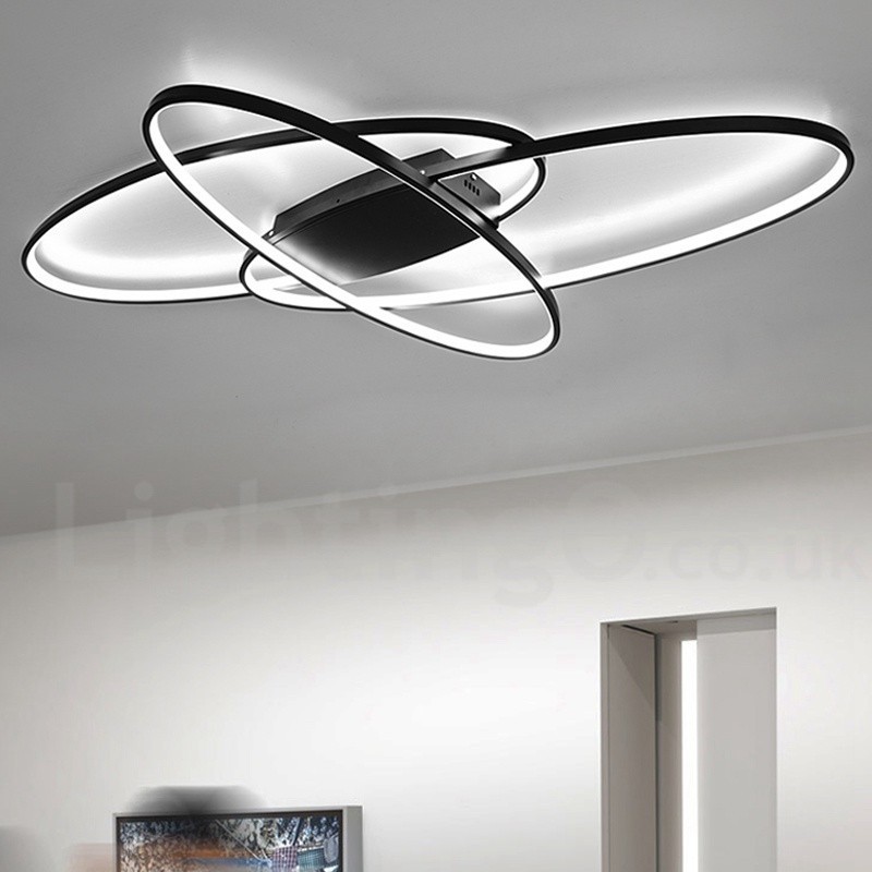 Lampada da soffitto ovale moderna in alluminio dimmerabile a filo per soggiorno e camera da letto