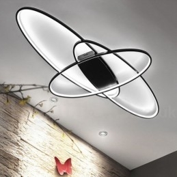 Lampada da soffitto ovale moderna in alluminio dimmerabile a filo per soggiorno e camera da letto