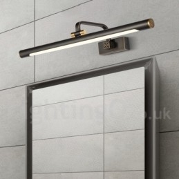Applique da bagno per specchio in ottone con paralume in acrilico LED integrato