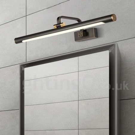 Applique da bagno per specchio in ottone con paralume in acrilico LED integrato