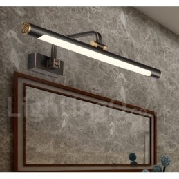 Applique da bagno per specchio in ottone con paralume in acrilico LED integrato