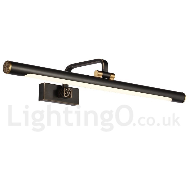 Applique da bagno per specchio in ottone con paralume in acrilico LED integrato