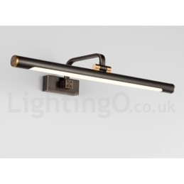 Applique da bagno per specchio in ottone con paralume in acrilico LED integrato