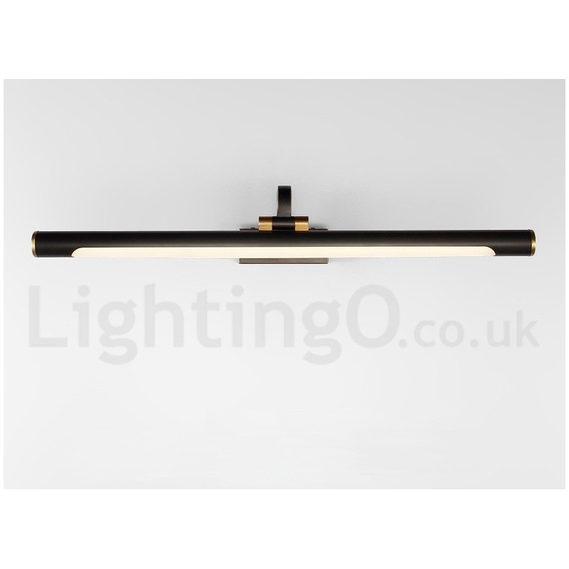 Applique da bagno per specchio in ottone con paralume in acrilico LED integrato