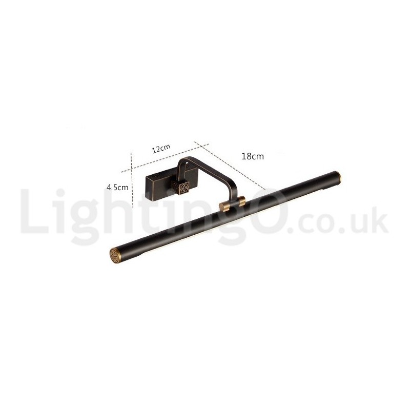 Applique da bagno per specchio in ottone con paralume in acrilico LED integrato