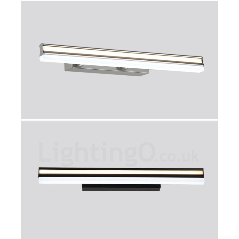 Applique da bagno LED con paralume in acrilico, specchio, IP44