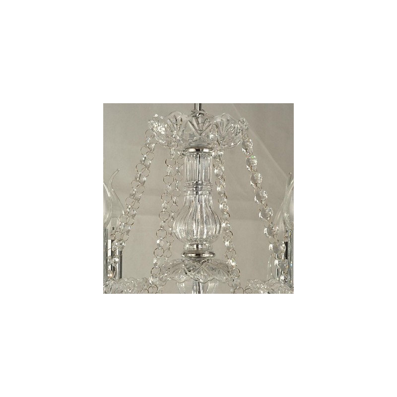 Lampadario in cristallo moderno trasparente a 2 livelli