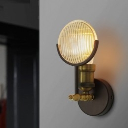 Applique da parete rustica retrò vintage in vetro e metallo 1 luce E26/E27