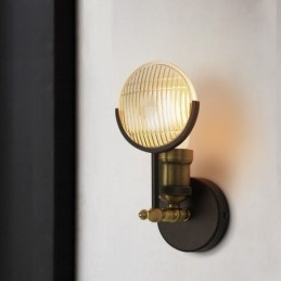 Applique da parete rustica retrò vintage in vetro e metallo 1 luce E26/E27