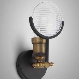 Applique da parete rustica retrò vintage in vetro e metallo 1 luce E26/E27