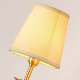 Applique da parete in ottone con paralume in tessuto, stile rustico retrò vintage, 1 luce E14