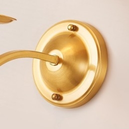 Applique da parete in ottone con paralume in tessuto, stile rustico retrò vintage, 1 luce E14