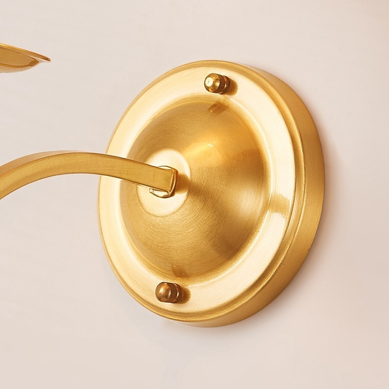 Applique da parete in ottone con paralume in tessuto, stile rustico retrò vintage, 1 luce E14