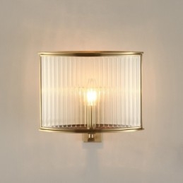 Applique da parete vintage retrò rustica in ottone e vetro a 1 luce E14
