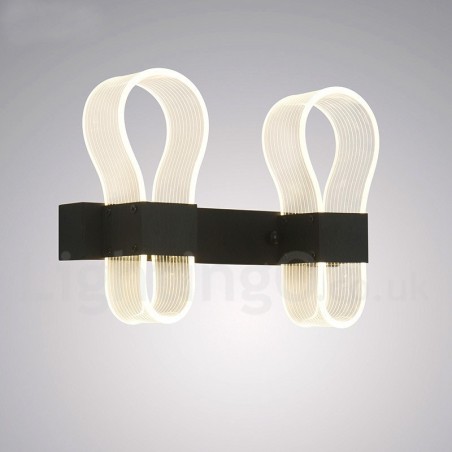 Applique da parete moderna in acrilico con paralumi, 2 luci GU10