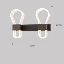 Applique da parete moderna in acrilico con paralumi, 2 luci GU10