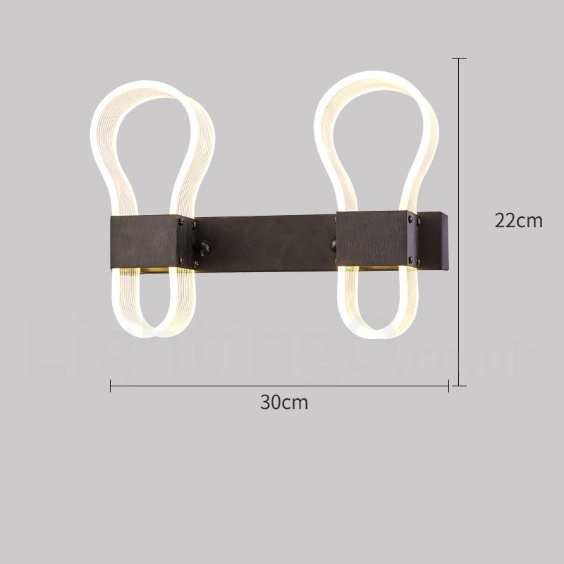 Applique da parete moderna in acrilico con paralumi, 2 luci GU10