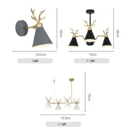 Applique da parete moderna Antlers in acciaio inox oro