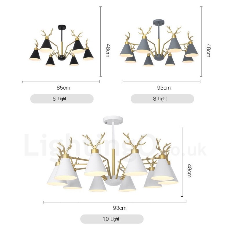 Applique da parete moderna Antlers in acciaio inox oro