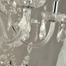 Lampadario in cristallo moderno trasparente a 2 livelli