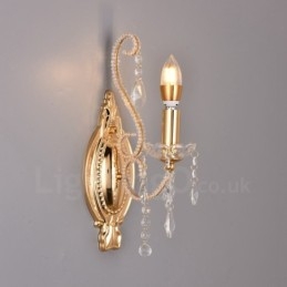 Applique da parete in cristallo stile americano oro nero 1 luce E14