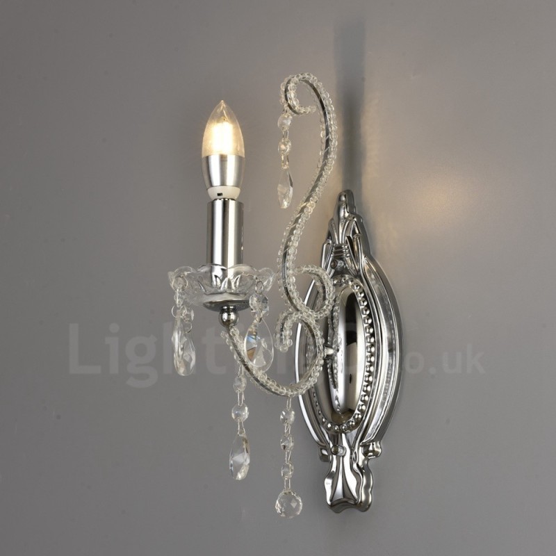Applique da parete in cristallo stile americano oro nero 1 luce E14