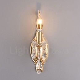 Applique da parete in cristallo stile americano oro nero 1 luce E14