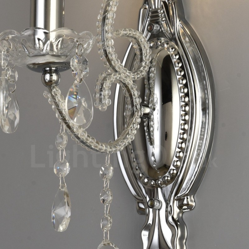 Applique da parete in cristallo stile americano oro nero 1 luce E14