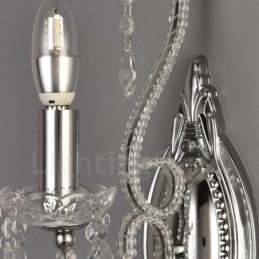 Applique da parete in cristallo stile americano oro nero 1 luce E14