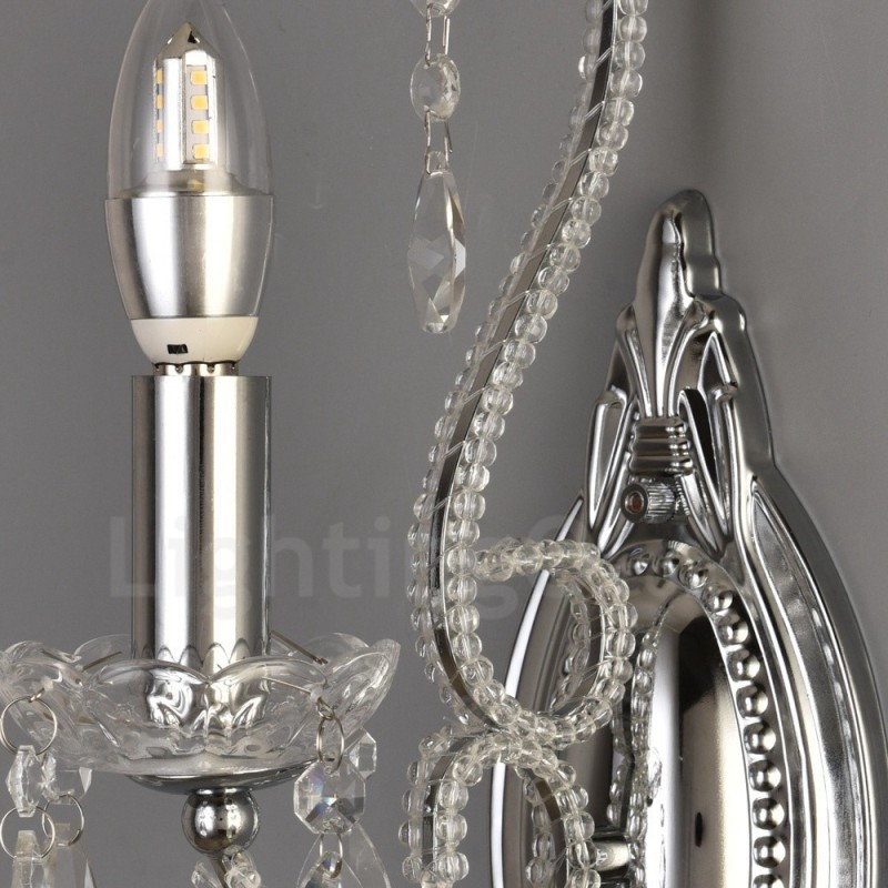 Applique da parete in cristallo stile americano oro nero 1 luce E14